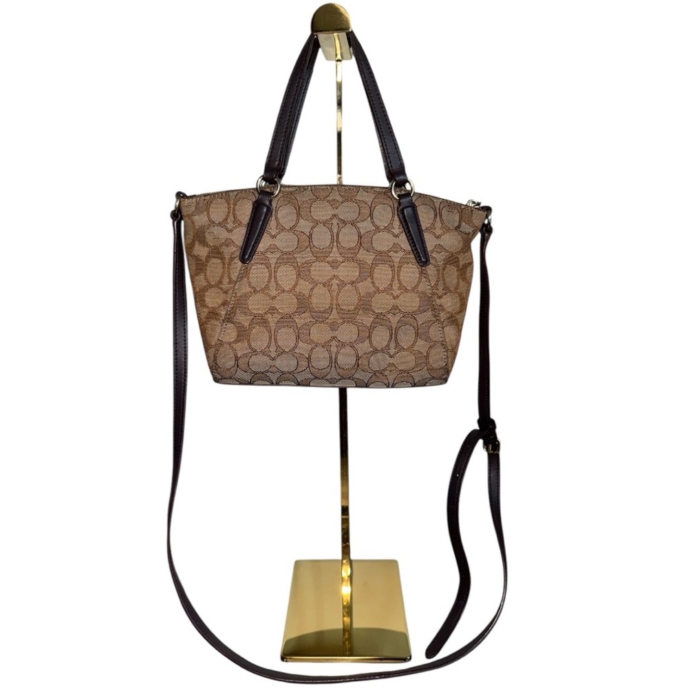 Coach Small Kelsey Crossbody in Signature Jacquard EUC - Picture 7 of 12